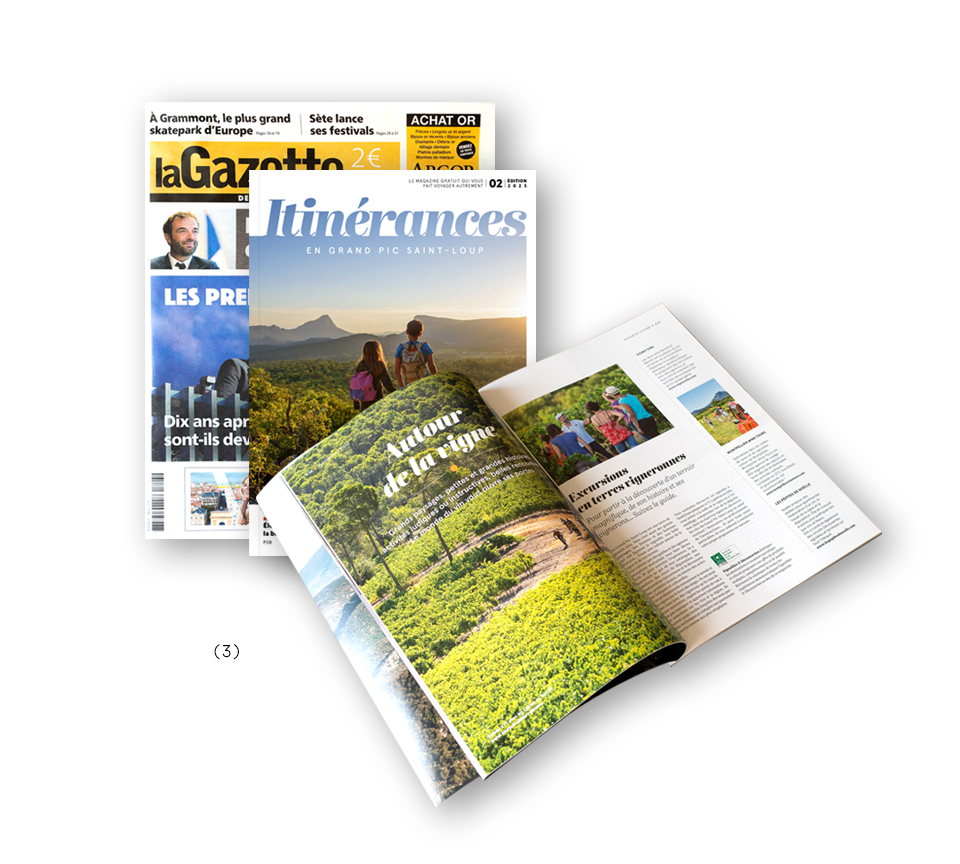 Diffusion du magazine Itin&eacute;rances par encartage dans La Gazette de Montpellier