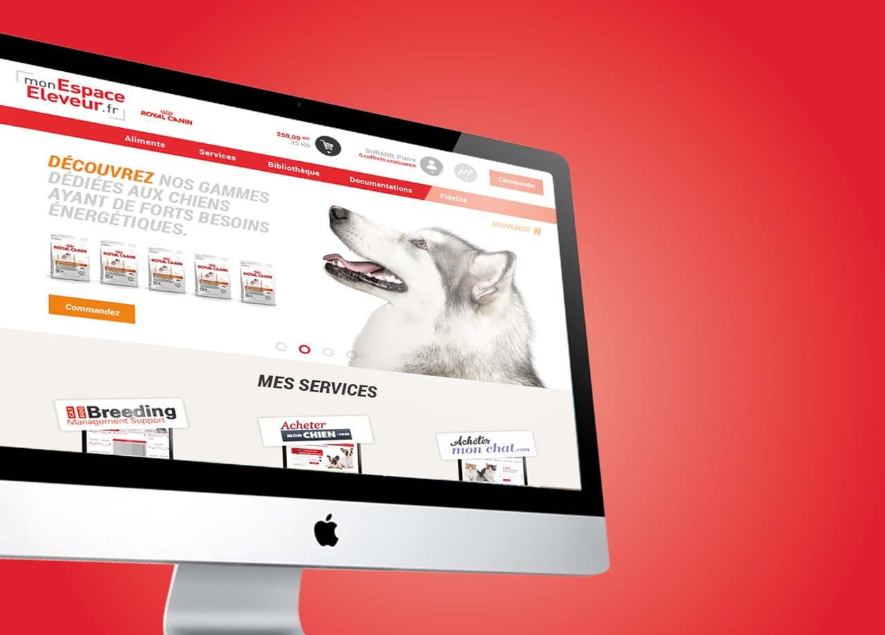 Portail monespaceeleveur&nbsp;: site e-commerce cr&eacute;&eacute; pour les &eacute;leveurs Royal Canin