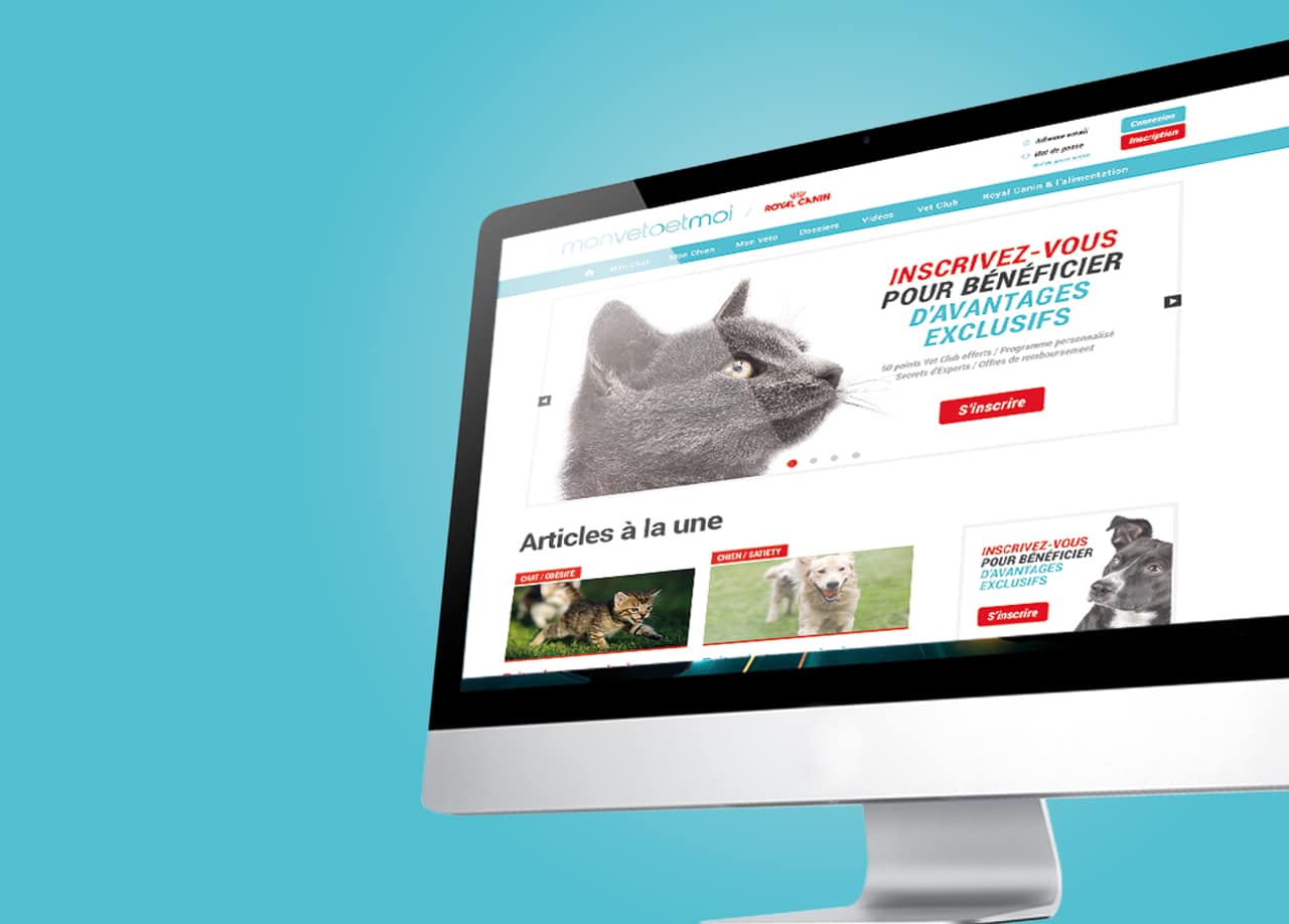 Portail monvetoetmoi&nbsp;: plateforme digitale cr&eacute;&eacute;e pour le r&eacute;seau v&eacute;t&eacute;rinaire Royal Canin